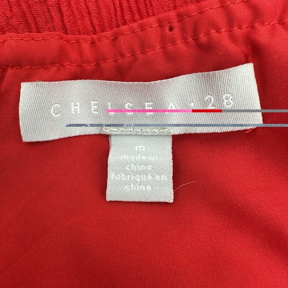 Chelsea28 Women Red Crinkle Maxi Dress Boho Resort Tie Front Spaghetti M - Picture 3 of 10